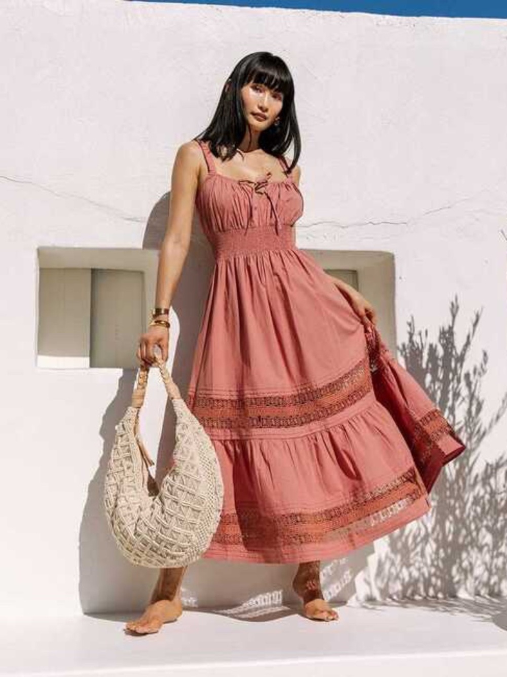 Cleobella Avalon Midi Dress in Rose XS